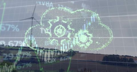 Cloud computing and financial data overlaying renewable energy