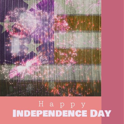 vibrant fireworks on american flag for independence day celebration - Download Free Stock Templates Pikwizard.com