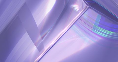 Abstract transparent cube with prismatic lights