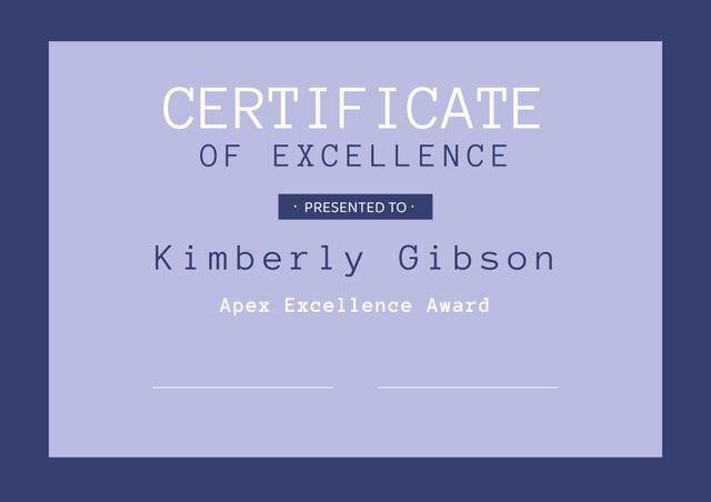 Elegant Certificate of Excellence Template with Bold Typography - Download Free Stock Templates Pikwizard.com