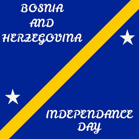bosnia and herzegovina independence day flag with celebratory text - Download Free Stock Templates Pikwizard.com