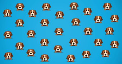 Cute Dog and Cat Face Pattern on Blue Background - Download Free Stock Images Pikwizard.com
