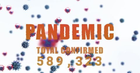 Dynamic pandemic alert with macro virus illustration