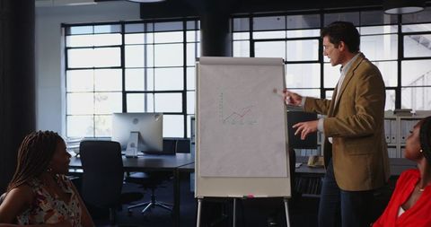 Professional Presenting Sales Strategy in Modern Office Meeting - Download Free Stock Images Pikwizard.com