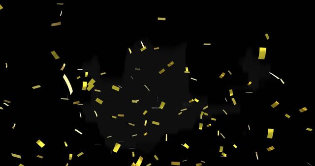 Digital Gold Confetti on Black Background for Party Celebrations - Download Free Stock Images Pikwizard.com