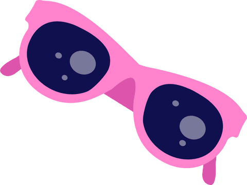 Trendy pink sunglasses with transparent background hinged fashion style