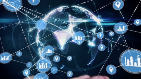Global Network Connectivity Concept with Digital Icons