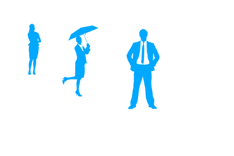 Silhouette Business People Set with Transparent Background