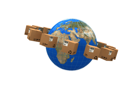 global shipping concept with transparent background and cardboard boxes - Download Free Stock Videos Pikwizard.com