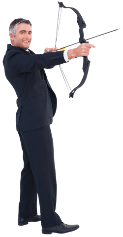businessman drawing bow on transparent background with confident smile - Download Free Stock Videos Pikwizard.com