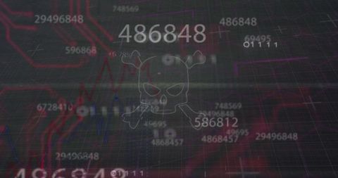 Futuristic Interface with Cybersecurity Threat Symbolization