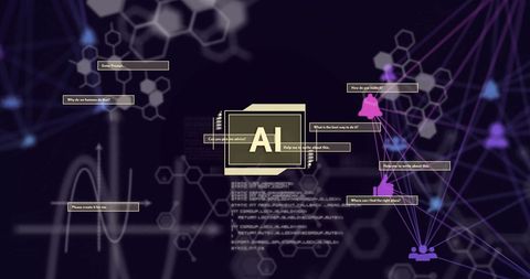 Artificial Intelligence Data Processing Concept with Network Connections - Download Free Stock Images Pikwizard.com