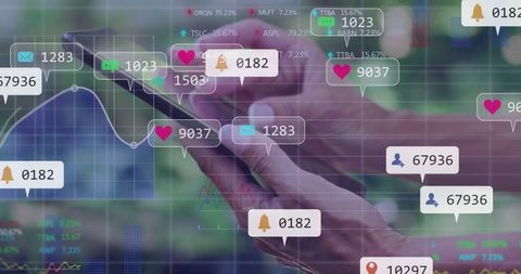 Analyzing mobile data with interactive interface digital notifications