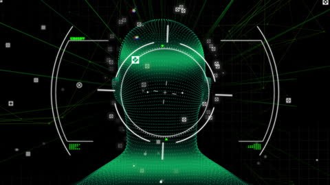Digital Head with Scope and Data Animation