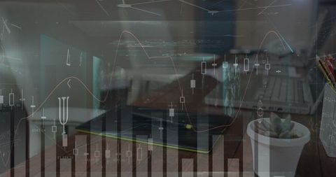 abstract financial data and algorithm on office workspace - Download Free Stock Images Pikwizard.com
