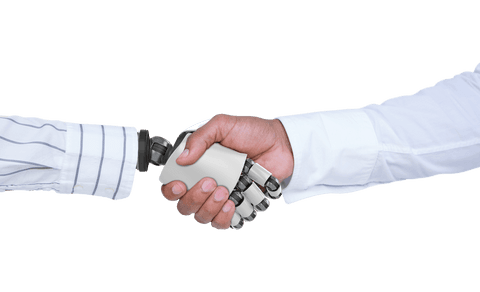 transparent handshake between businessman and robot extending fraternity - Download Free Stock Videos Pikwizard.com