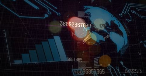digital interface with globe and business analytics visual - Download Free Stock Images Pikwizard.com
