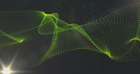 Dynamic Green Wave of Dots and Light Flare - Download Free Stock Images Pikwizard.com