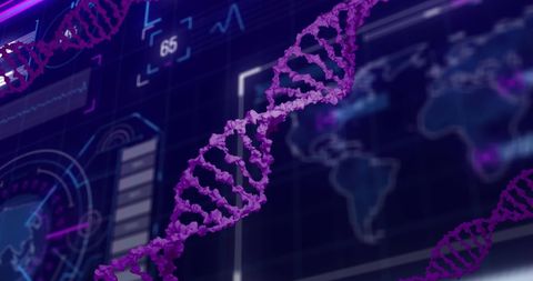 DNA Strand with Digital Data Screen - Download Free Stock Images Pikwizard.com