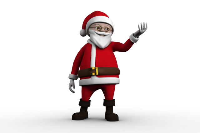 Transparent Cute Cartoon Santa Claus Waving Amicably - Download Free Stock Videos Pikwizard.com