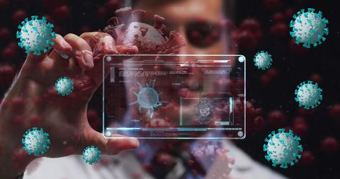 Doctor Analyzing Virus Data on Futuristic Digital Interface - Download Free Stock Images Pikwizard.com