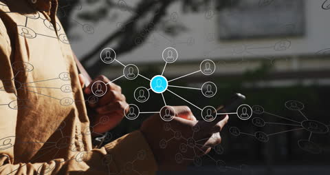 Digital Network Concept with Smartphone and Connected Icons