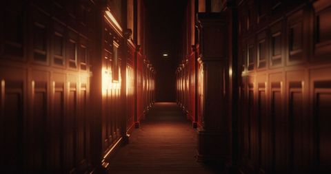 Dark Abandoned Corridor with Wood Paneling - Download Free Stock Images Pikwizard.com