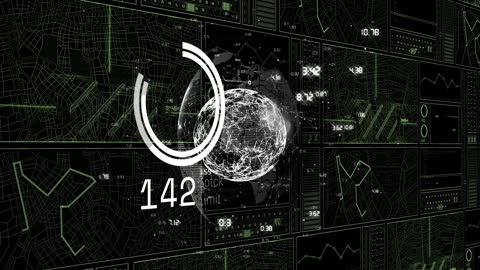 Futuristic Data Visualization with Global Network Elements