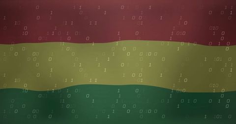 Financial Data and Binary Code Over Bolivia Flag