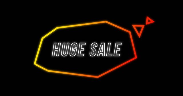 Neon Retro Eighties Style Sale Banner with Communication Bubble - Download Free Stock Images Pikwizard.com