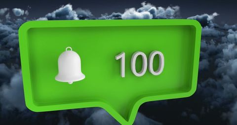 Social media notification icon with numeric alert