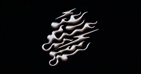 Flowing Abstract Fluid Flames on Black Backdrop