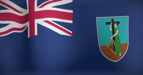 Waving National Flag of Montserrat in Sunny Sky - Download Free Stock Images Pikwizard.com