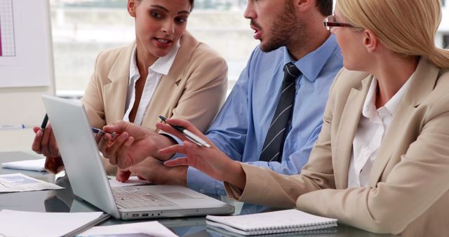 Business Team Collaborating on Project in Office Meeting Room - Download Free Stock Images Pikwizard.com