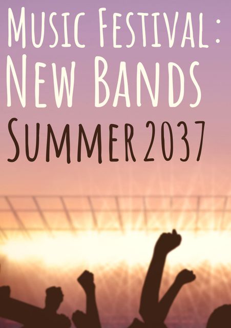 Summer Music Festival Poster Featuring Audience Celebrating New Bands - 2037 - Download Free Stock Templates Pikwizard.com