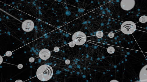 Digital Network Visualization with Icons and Connections