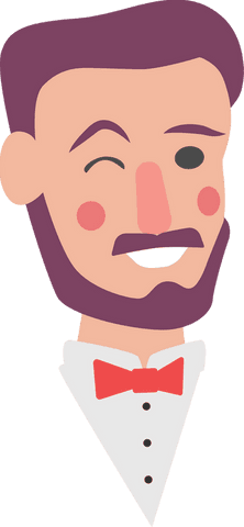 Cartoon Bearded Bust with Red Bow Tie on Transparent Background - Download Free Stock Videos Pikwizard.com