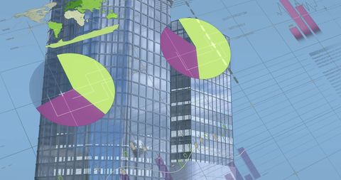 Digital Interface and Data Analytics Over Cityscape Horizon - Download Free Stock Images Pikwizard.com