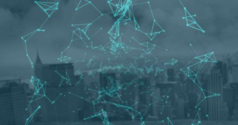 Global Network Technology Overlaying Busy Cityscape - Download Free Stock Images Pikwizard.com