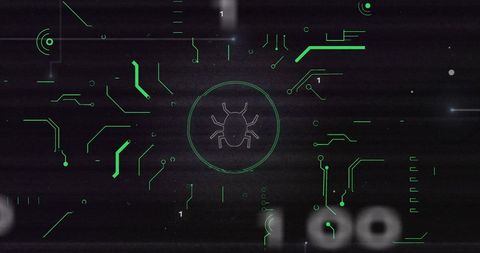 digital bug symbol amidst binary code background - Download Free Stock Images Pikwizard.com