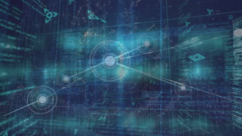 Digital Network Connections Over Data and Globe Background