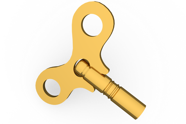 Golden Wind-up Toy Key Illustration on Transparent Background - Download Free Stock Videos Pikwizard.com