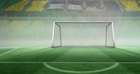 Soccer Goalpost in Foggy Brazilian Stadium - Download Free Stock Images Pikwizard.com