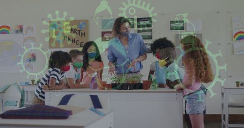 Teacher and Students Learning with COVID-19 Safety Measures in Classroom