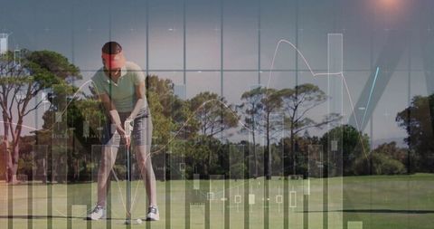 Female Golfer Analyzing The Game On A Sunny Day