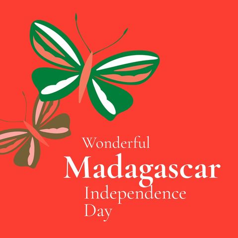 Madagascar Independence Day Celebration with Butterflies - Download Free Stock Templates Pikwizard.com