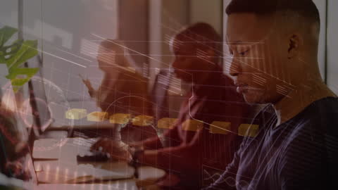 Diverse Team Analyzing Financial Data on Digital Screens