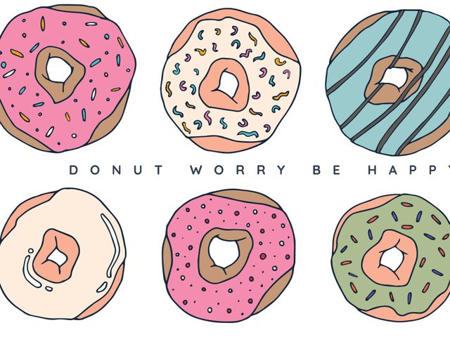 Fun and Colorful Donuts Illustration with Inspirational Pun - Download Free Stock Templates Pikwizard.com