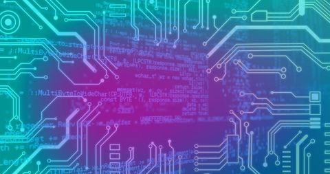 Futuristic Digital Circuit Board with Gradient Background - Download Free Stock Images Pikwizard.com