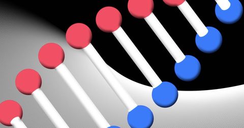 Colorful DNA Strand on Contrast Background in Motion